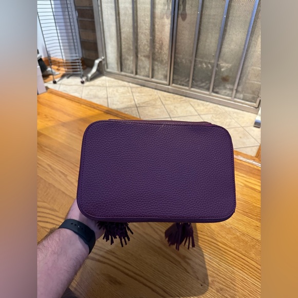 Pre-Owned Tartan and Twine Red Faux Leather 2 Compartment Makeup Bag - Picture 5 of 8